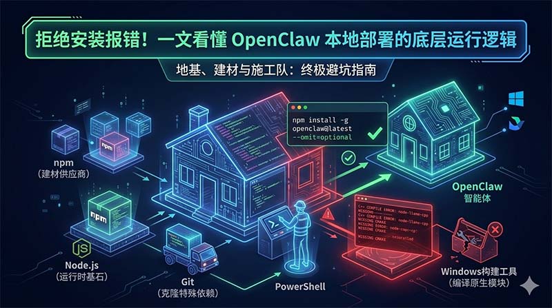 拒绝安装报错！一文看懂 OpenClaw 本地部署的底层运行逻辑
